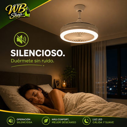 Ventilador Silencioso con Luz - dos en uno